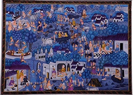 A painting depicting daily lives of the people
