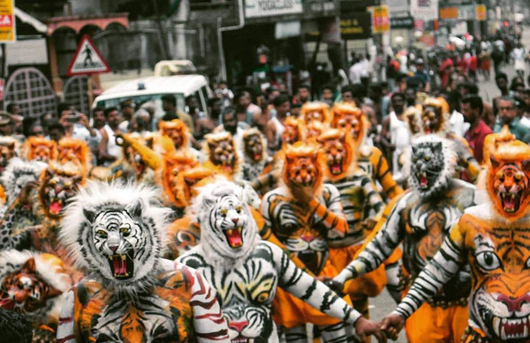 A mass procession of pulikali in Swaraj Ground