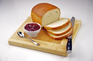 Homemade White Bread with Strawberry Jam