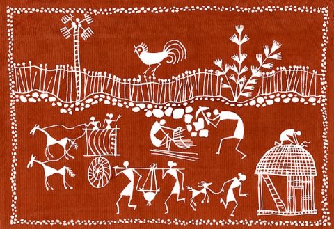 The Warli tribe is one of the largest in India, located outside of Mumbai